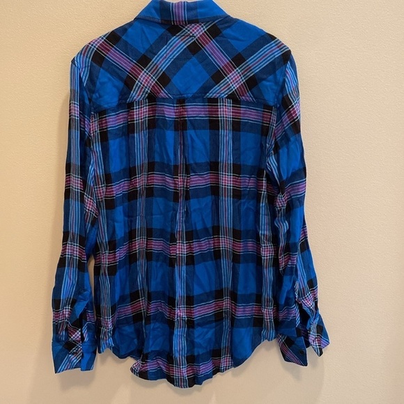 Rails Hunter Cabincore Cobalt Magenta Plaid Tartan Flannel Button Down Shirt S - Picture 7 of 9